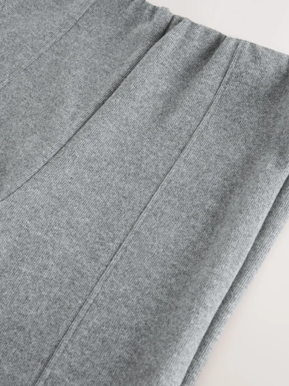 Antraciet - Superzachte Cosy Rib Gebreide Broek met Wijde Pijpen