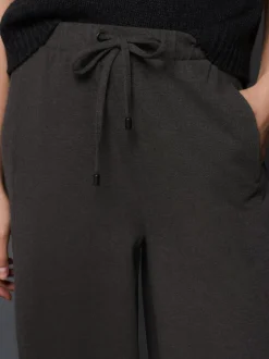 Antraciet - Wide Leg Jersey Joggers