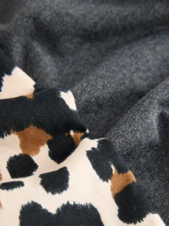 Antraciet met luipaardprint - Pyjama met korte mouwen