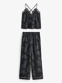 B by Ted Baker Black Jacquard Floral Cami Pyjamas