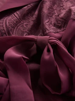 B By Ted Baker Burgundy Lace Chiffon Robe