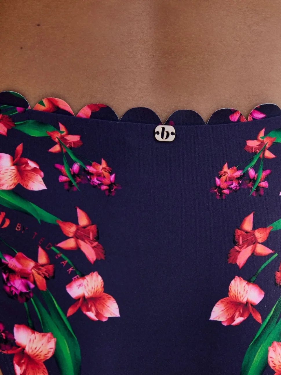 B by Ted Baker Navy Floral Scallop Edge High Leg Briefs