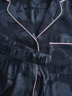 B by Ted Baker Navy Jacquard Button Through Pyjamas
