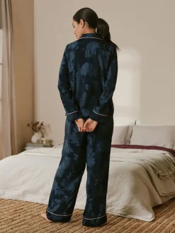 B by Ted Baker Navy Jacquard Button Through Pyjamas