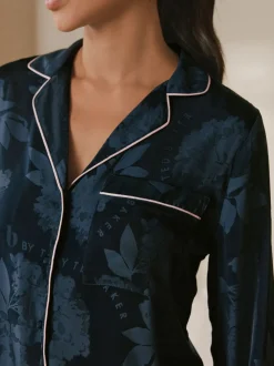 B by Ted Baker Navy Jacquard Button Through Pyjamas