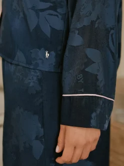 B by Ted Baker Navy Jacquard Button Through Pyjamas