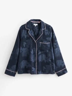 B by Ted Baker Navy Jacquard Button Through Pyjamas