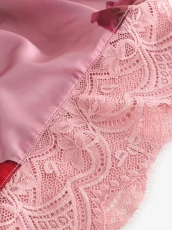 B by Ted Baker Pink Floral Satin Jersey Pyjamas