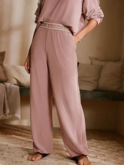 B by Ted Baker Pink Ottoman Rib Wide Leg Lounge Trousers