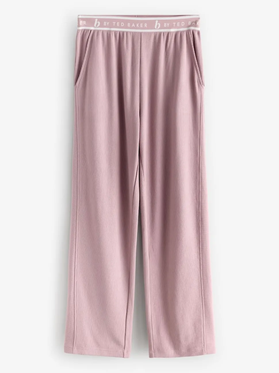 B by Ted Baker Pink Ottoman Rib Wide Leg Lounge Trousers