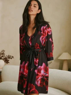 B by Ted Baker Purple Bright Floral Satin Robe