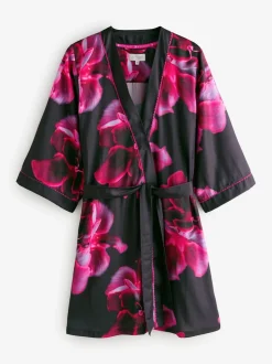 B by Ted Baker Purple Bright Floral Satin Robe