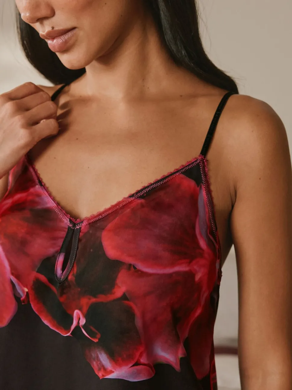 B by Ted Baker Purple Satin Floral Cami Pyjamas