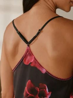 B by Ted Baker Purple Satin Floral Cami Pyjamas