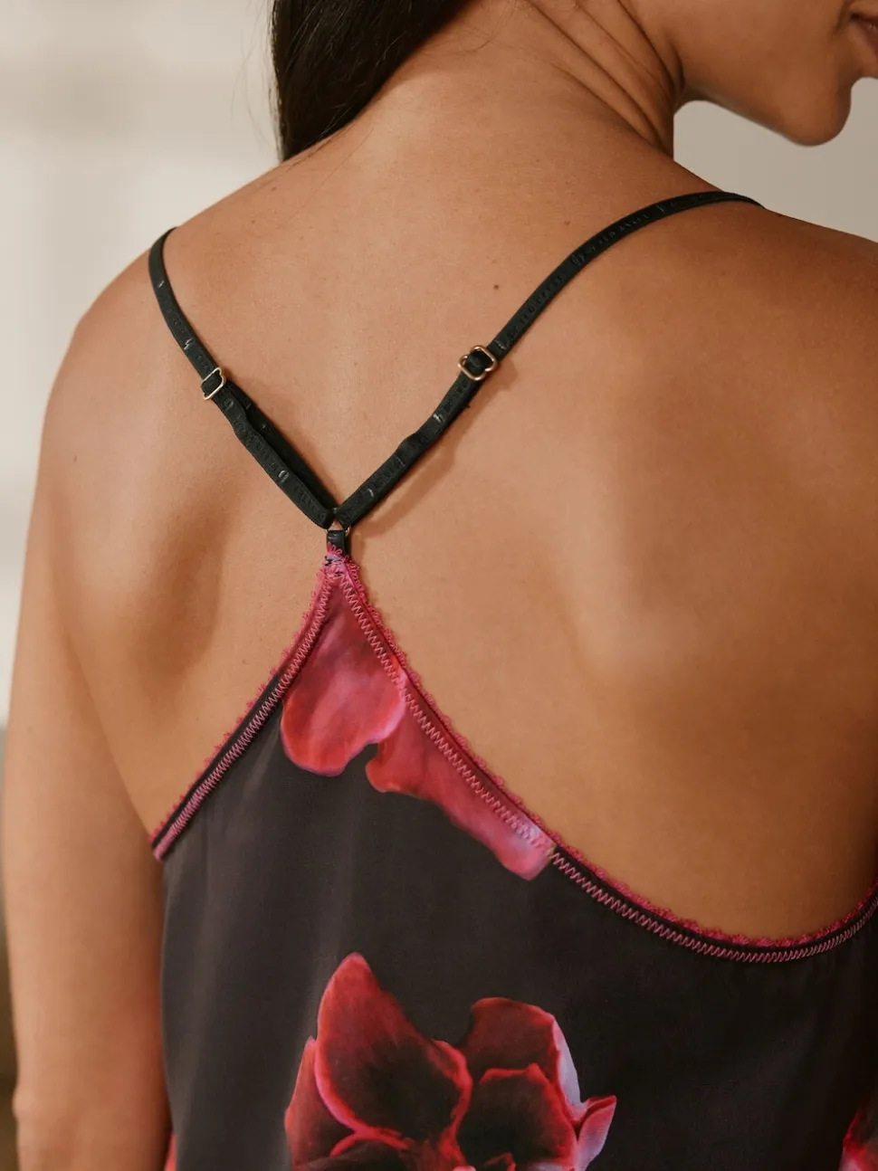 B by Ted Baker Purple Satin Floral Cami Pyjamas