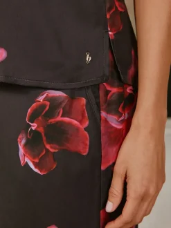 B by Ted Baker Purple Satin Floral Cami Pyjamas