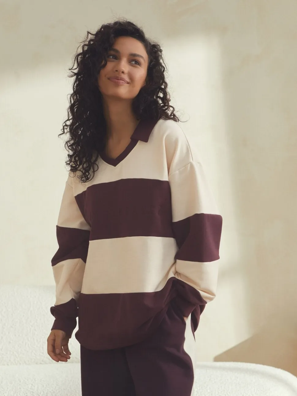 B by Ted Baker rugbytop met rode strepen