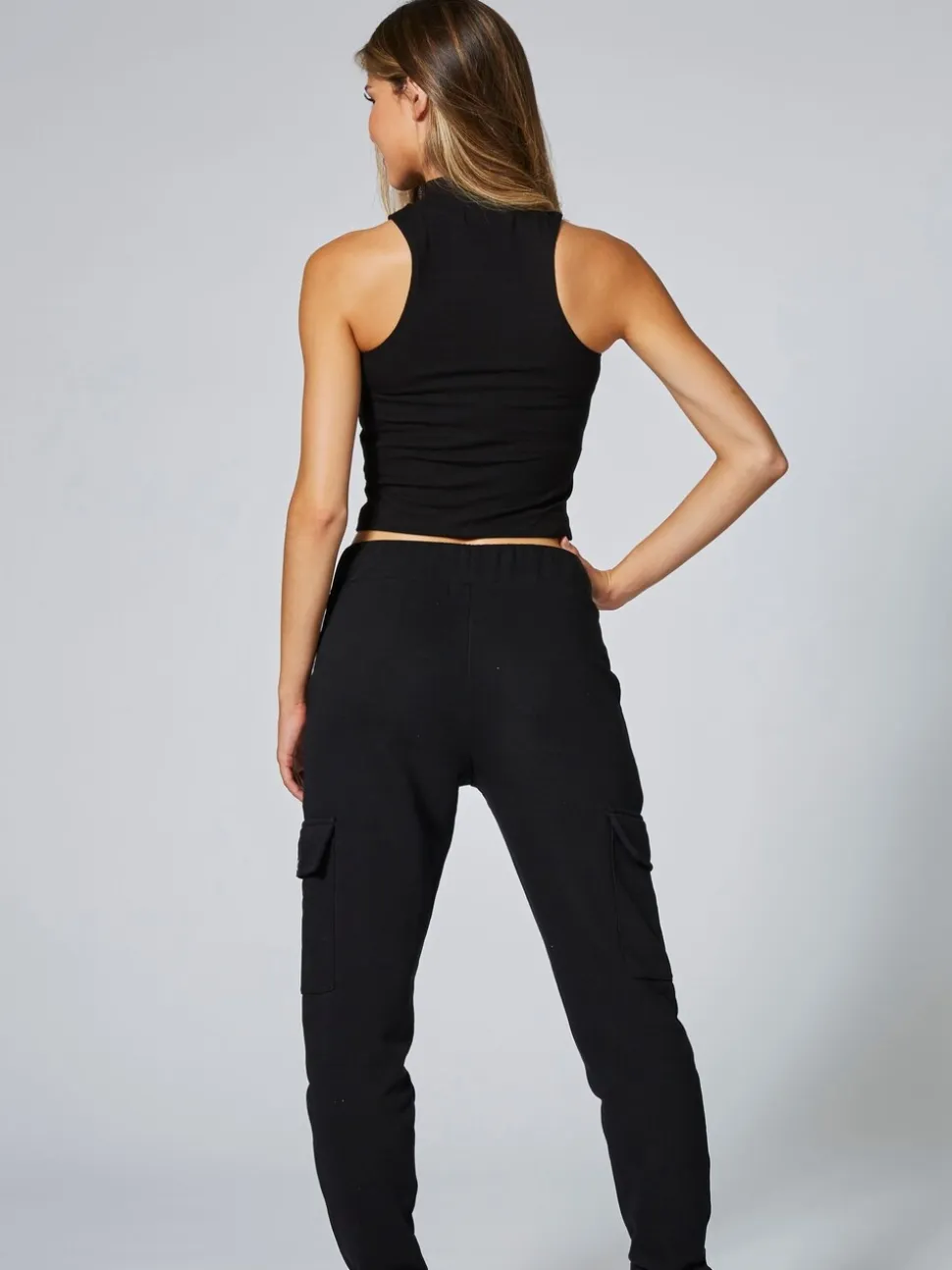 Barbarella mouwloze top met hoge hals