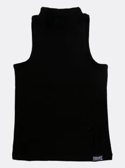 Barbarella mouwloze top met hoge hals