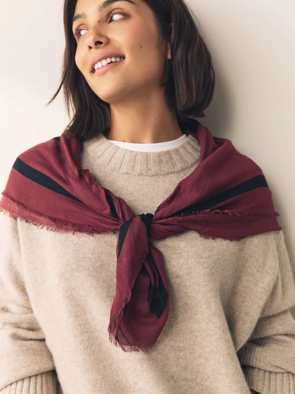 Berry Red N Swirl - Square Lightweight Scarf