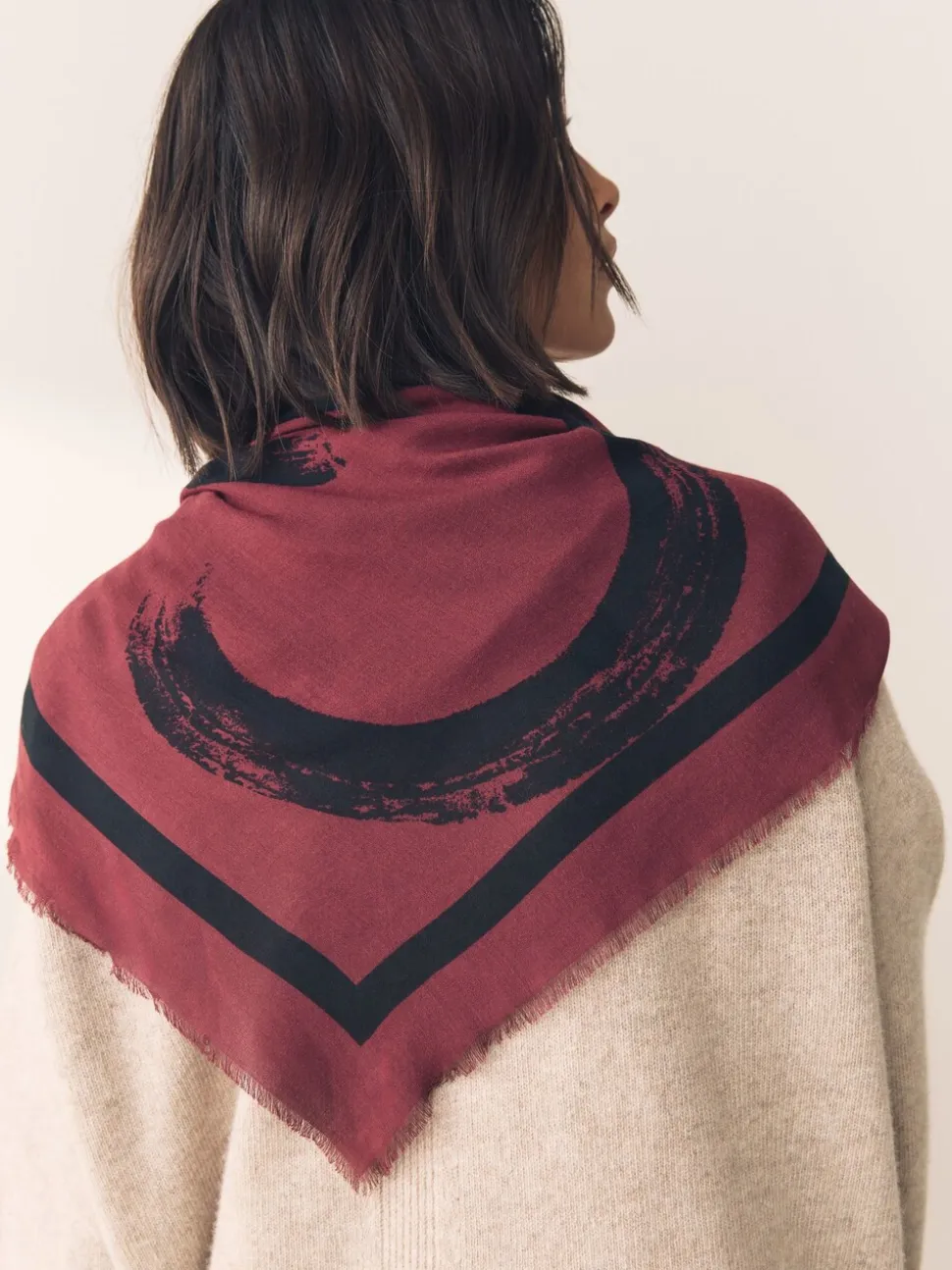 Berry Red N Swirl - Square Lightweight Scarf