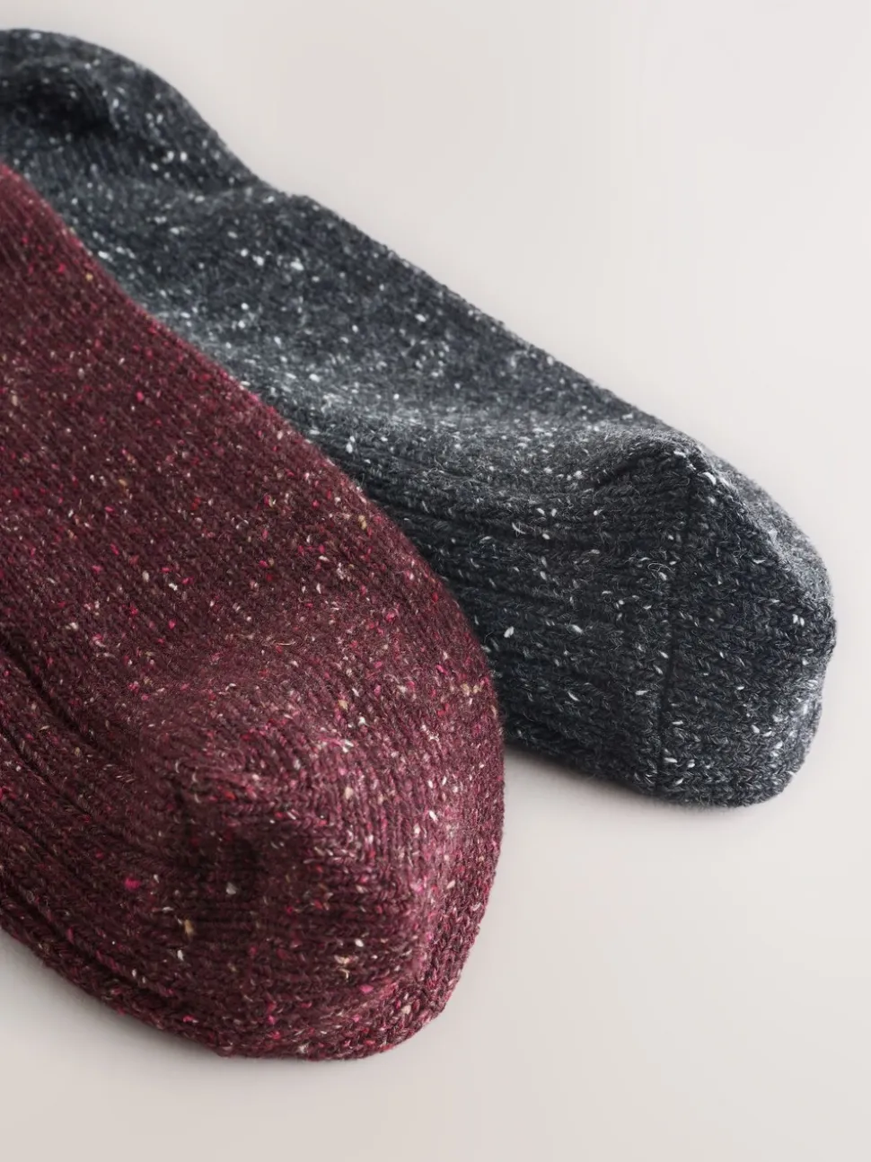 Berry/Antraciet - Thermal Wool Blend Knee High Socks 2 Pack With Silk