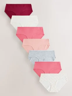 Bessenkleur/roze - Set van 7 slips met hoog katoengehalte