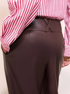 Bessenrood - Friends Like These Faux Leather Pleated Wide Leg Trousers