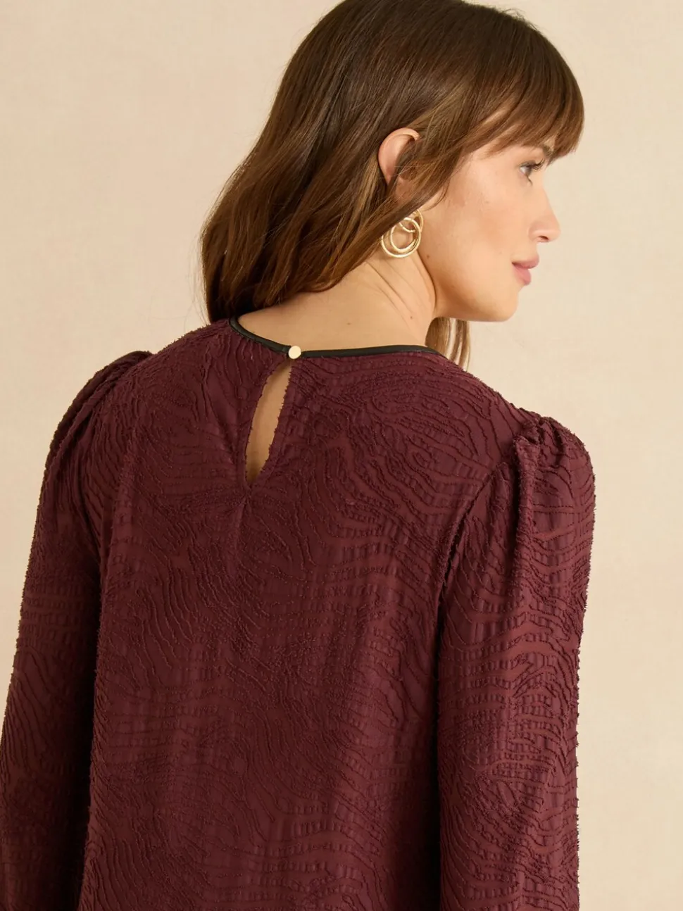 Bessenrood - Love & Roses Textured Long Sleeve Top