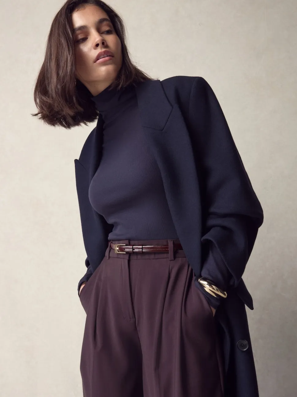 Bessenrood - N. Premium skinny Made In Italy leren riem
