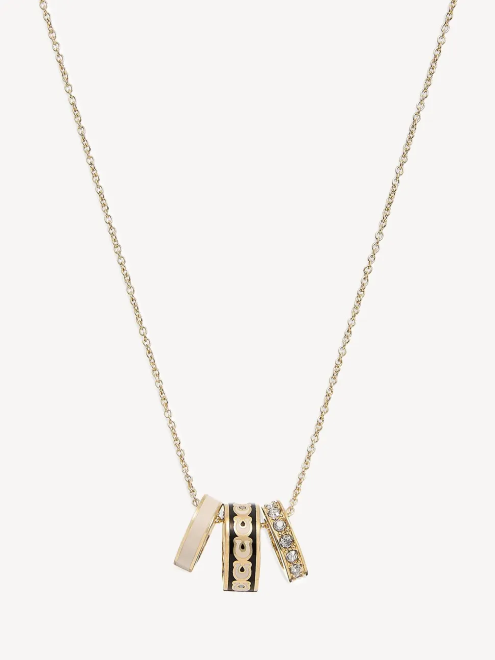 Black Enamel - COACH Enamel C Chain Rondell Necklace