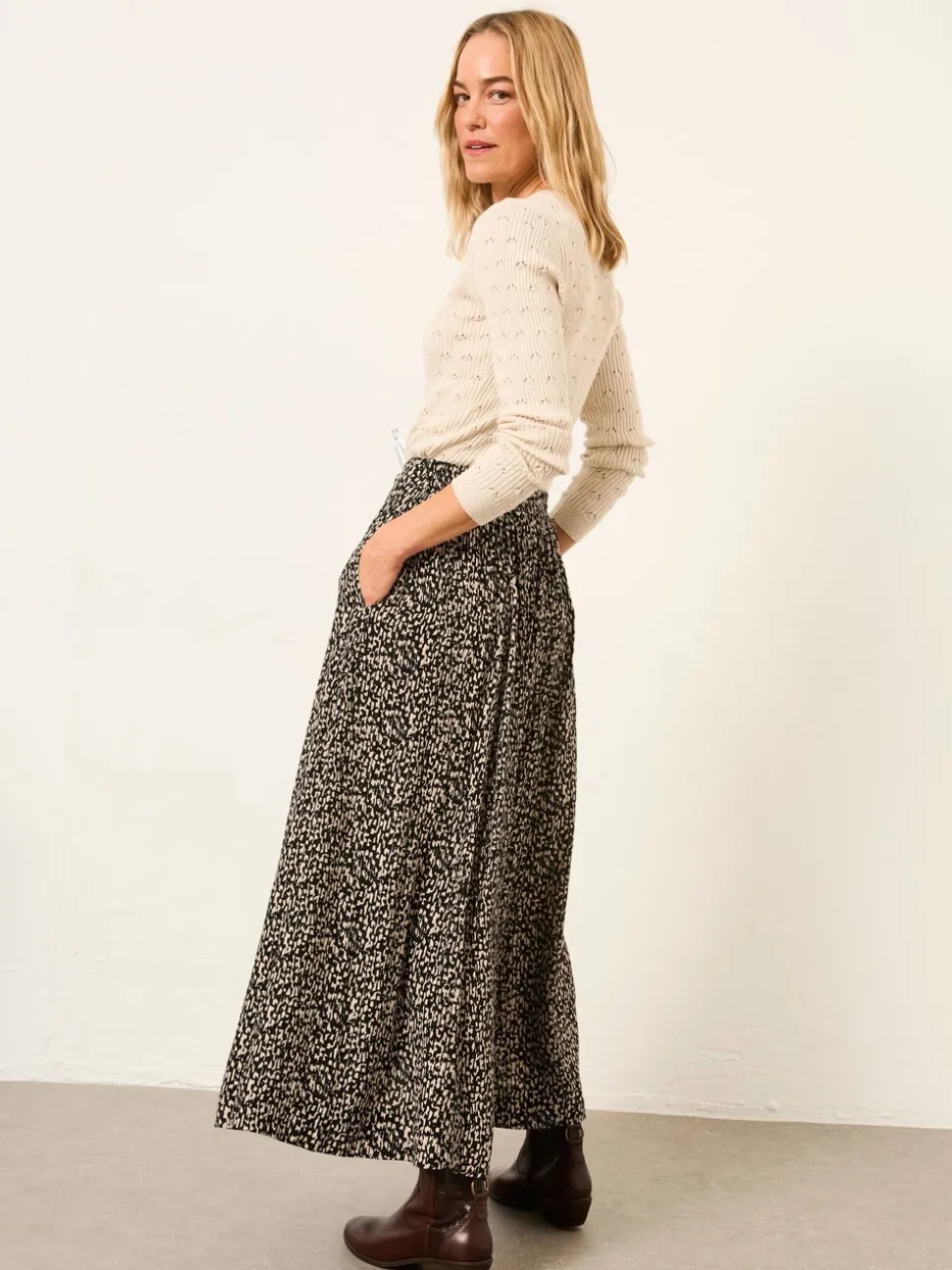 Black Mono Texture - FatFace midirok