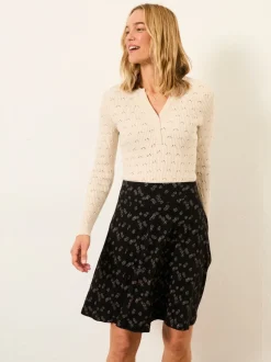 Black Oriental Tonal - FatFace Jersey Skirt