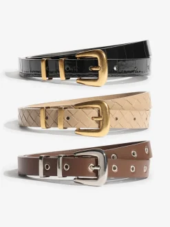 Black/Beige/Chocolate - Friends Like These Belts 3 Pack