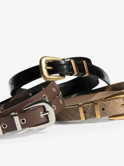 Black/Beige/Chocolate - Friends Like These Belts 3 Pack