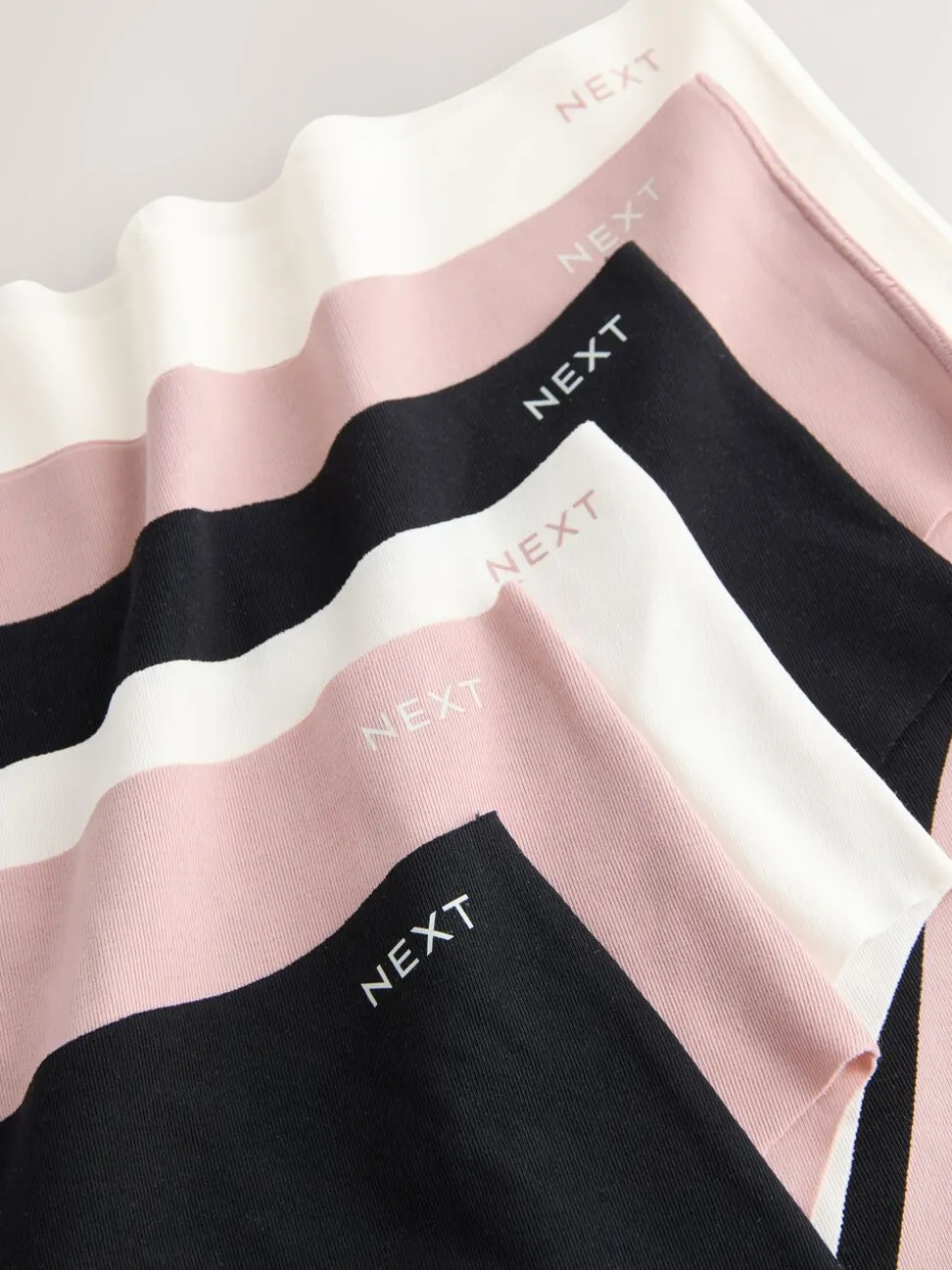 Black/Cream/Pink - Cotton Blend No VPL Knickers 7 Pack