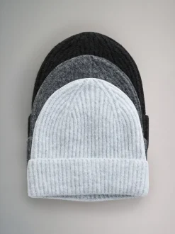 Black/Grey Marl/Charcoal Grey - The Set 3 Pack Beanies