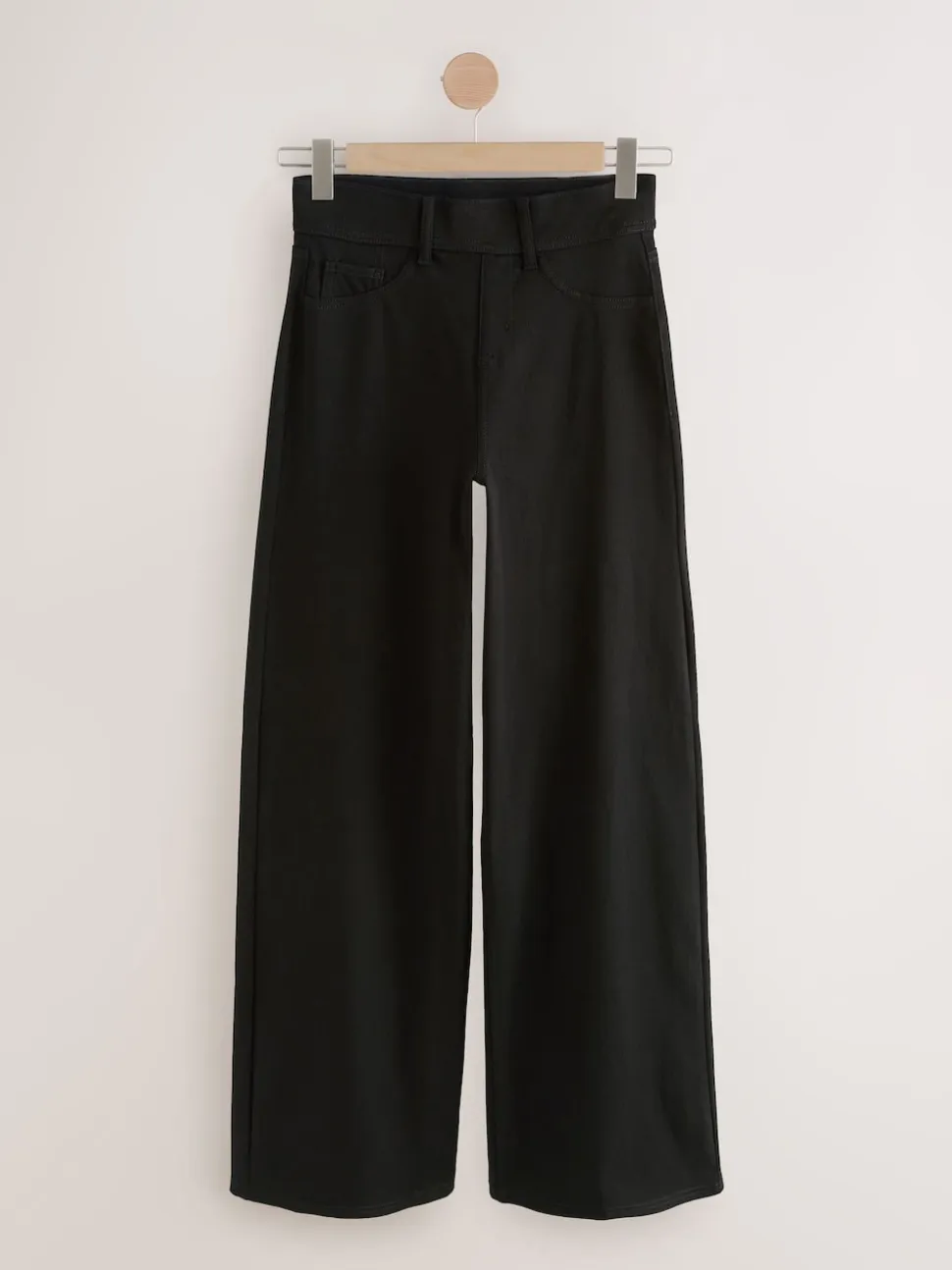 Black/Rinse Blue - Jersey denim broek met wijde pijpen 2 set