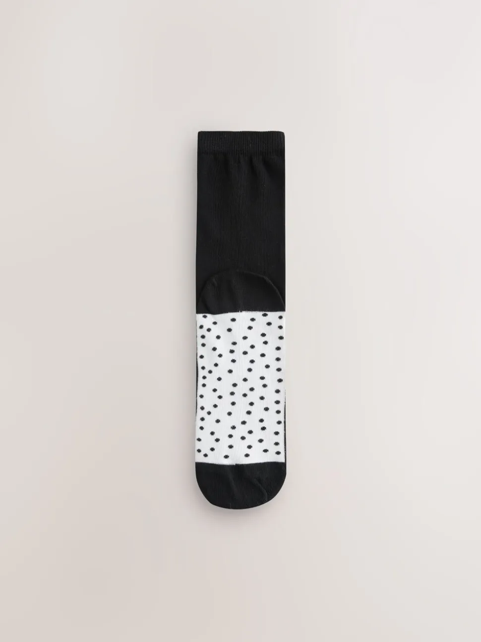 Black/White Spots/Stripe - Set van 4 paar enkelsokken