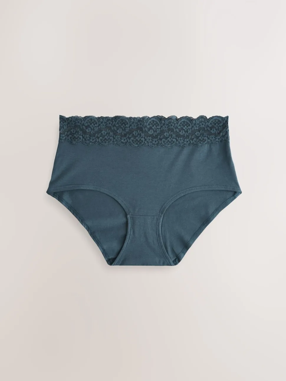 Blauw - 7 Katoenen slipjes met kant