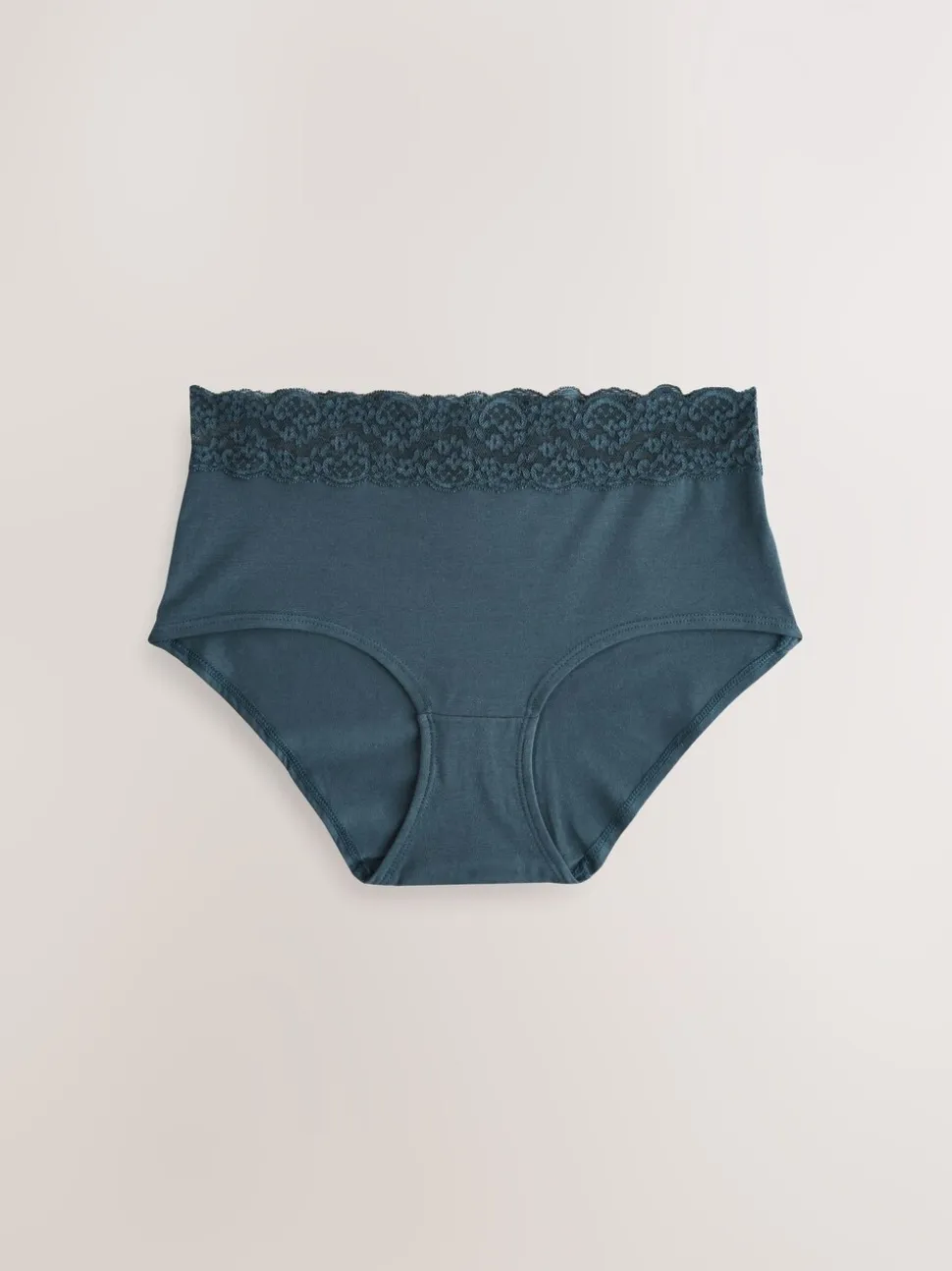Blauw - 7 Katoenen slipjes met kant