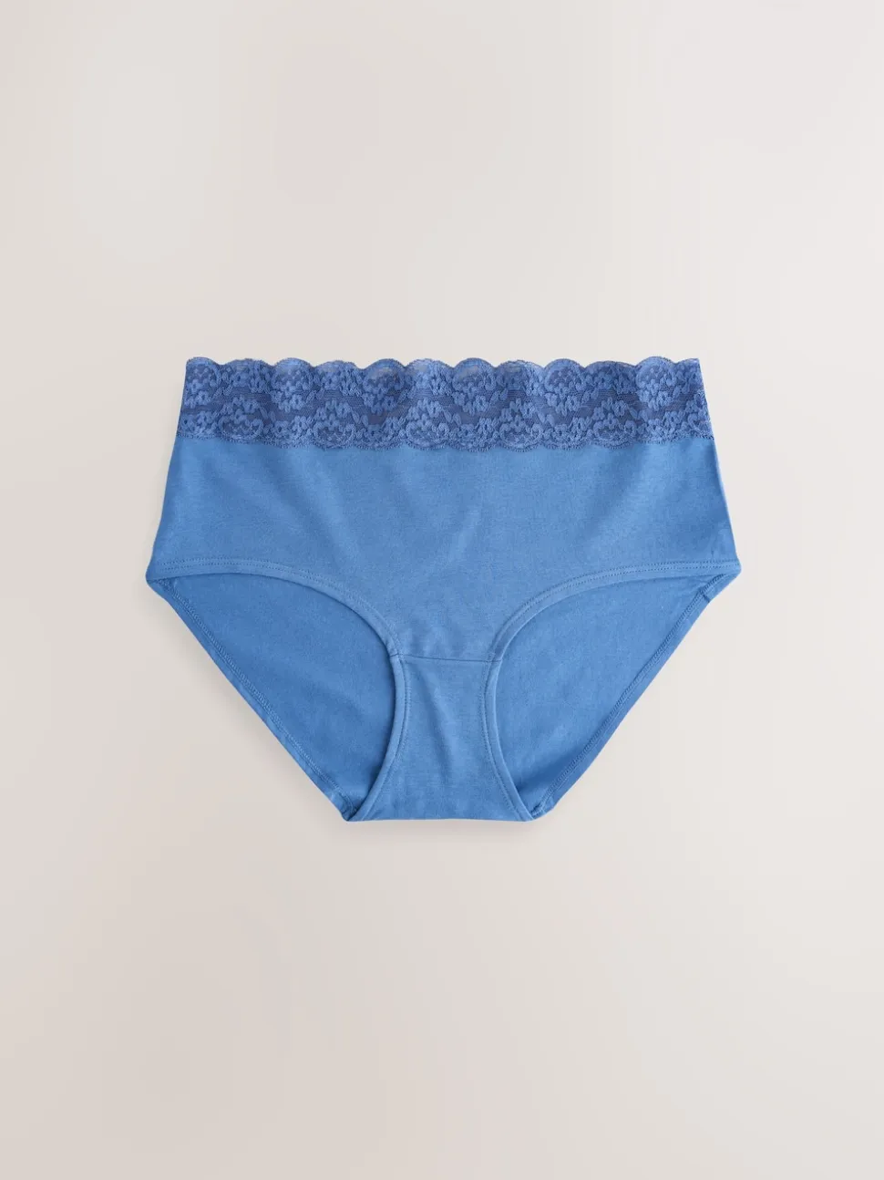 Blauw - 7 Katoenen slipjes met kant