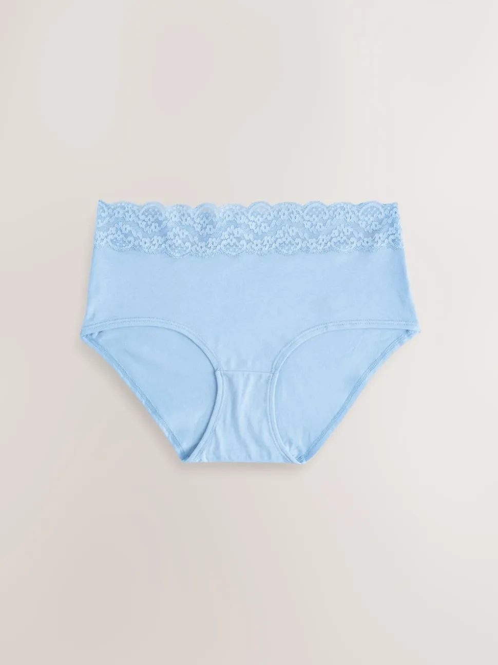 Blauw - 7 Katoenen slipjes met kant