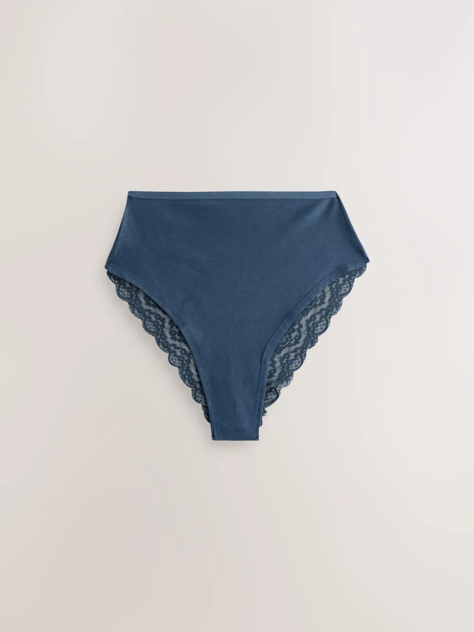 Blauw - 7 Katoenen slipjes met kant
