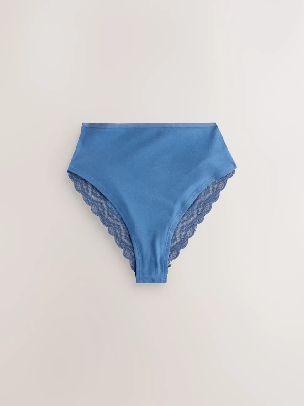 Blauw - 7 Katoenen slipjes met kant