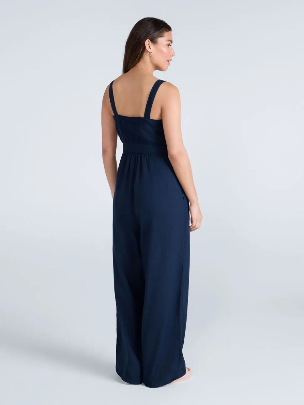 Blauw - Animal Womens Becca Linen Jumpsuit