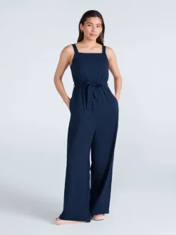 Blauw - Animal Womens Becca Linen Jumpsuit