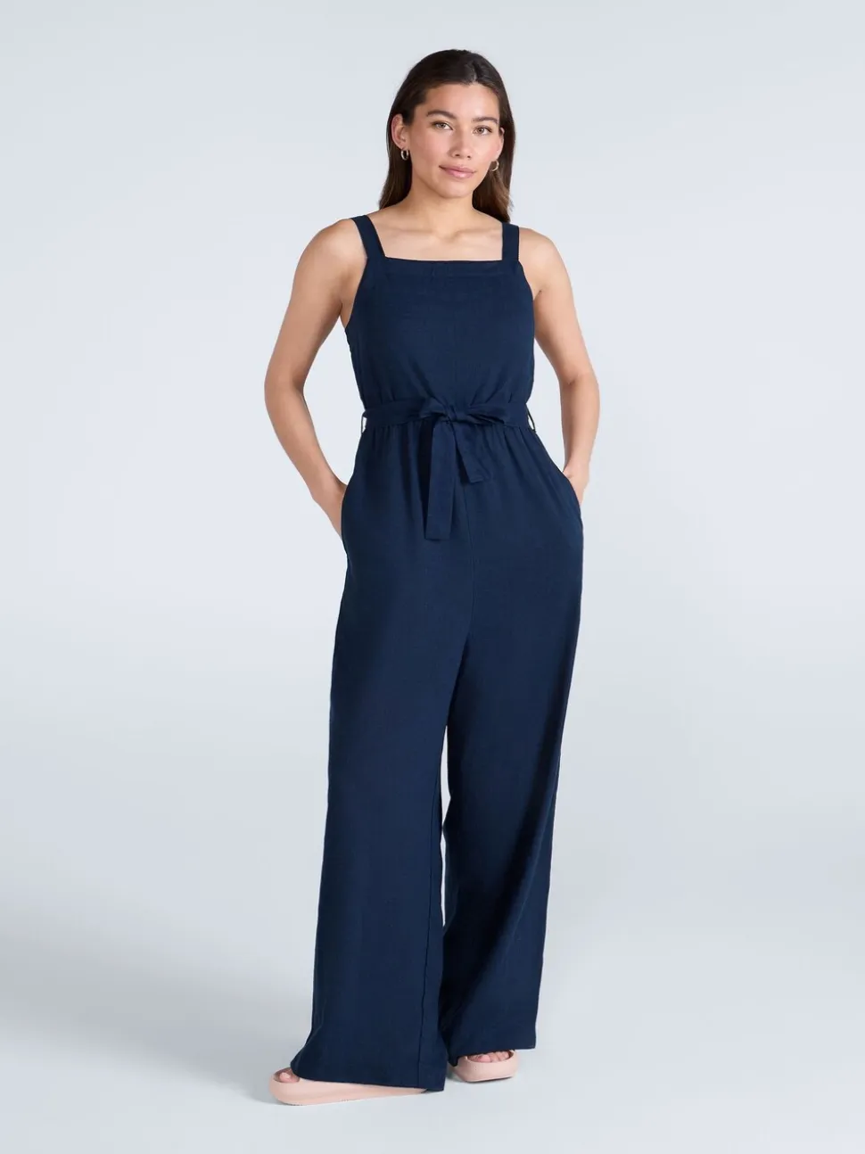 Blauw - Animal Womens Becca Linen Jumpsuit
