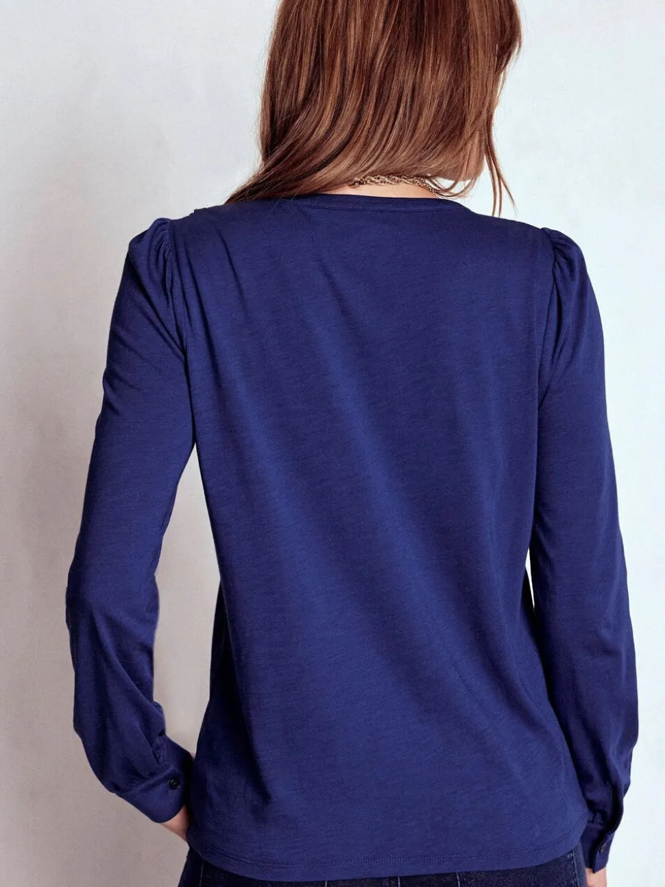 Blauw - Boden Broderie Ruffle Jersey Shirt