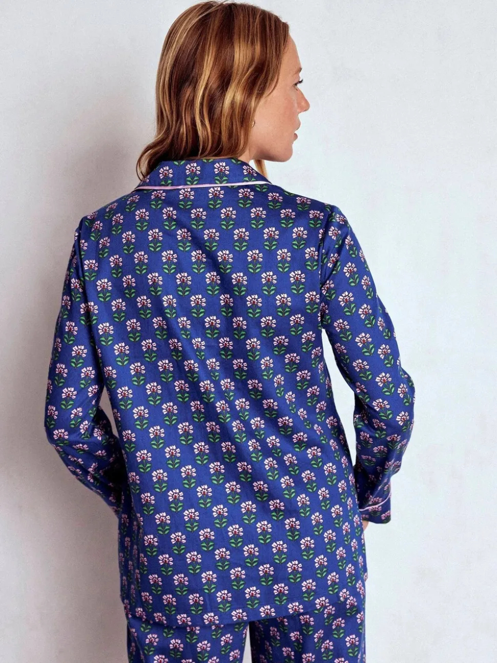 Blauw - Boden Cotton Pyjama Shirt